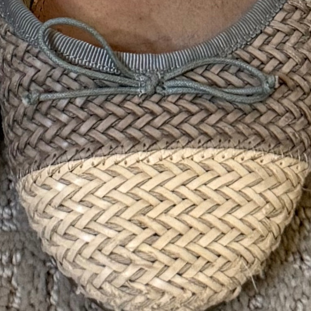 Sperry Woven Ballet Flats (Size 10) Tan Gray Raffia Straw Colorblock - Picture 6 of 10
